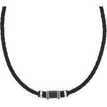Tom Tailor Halskette 2100700 Schwarz / Leder / Edelstahl