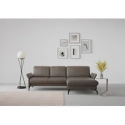 Ecksofa SIT & MORE "Fashion L-Form", braun, B:253cm H:84cm T:165cm, Sofas, wahlweise mit Kopfteilverstellung und Vorziehsitz, motorisch