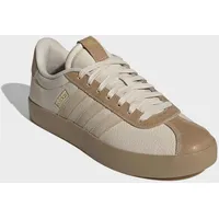 Sneaker ADIDAS SPORTSWEAR "VL COURT 3.0", Damen, Gr. 40, crystal linen, magic beige, gold metallic, Synthetik, Textil, Schuhe Sneaker, inspiriert vom Design des adidas samba