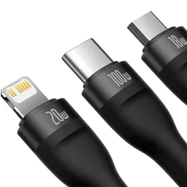 Baseus USB-C auf Micro USB + Lightning 1,5 m Schwarz