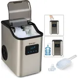 Costway Eiswürfelmaschine 24kg pro Tag Crushed Ice Maker, Eismaschine Eiswürfelbereiter inkl. Schaufel Timer, 2,5L Wassertank, Selbstreinigungsfu... - Silber