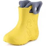 Ladeheid Eva Kinder Jungen Mädchen Gummistiefel Regenschuhe gefüttert LA-CA-04 (Gelb/Grau, 24/25 EU) - -