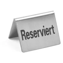 HENDI Tischschild Reserviert, 4 Stück, auf Deutsch, 50x35x(H)40mm,