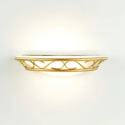 Licht-Erlebnisse Wandleuchte ATHEN in Weiß Messing Glasschirm E14 elegante Wandlampe Flur Schlafzimmer, AD121-73-05