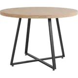 Esstisch OTTO HOME "Anja", beige (naturfarben), B:110cm H:76cm T:110cm, Tische, Esstisch, Kreuzfußgestell aus Metall, Naturholz Optik Tischplatte