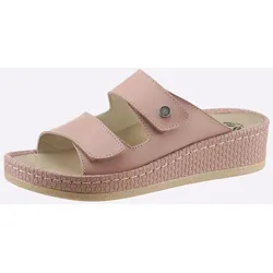 Pantolette MUBB, Damen, Gr. 38, beige (puder), Glattleder, sportlich, Schuhe