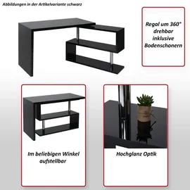 MCW Design Eckschreibtisch MCW-A68, Bürotisch Schreibtisch, hochglanz drehbar 120x60cm ~ schwarz