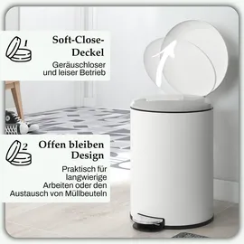 Homcom Mülleimer 20 l Weiß