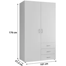 SchlafKONTOR Harry 101 x 176 x 51 cm weiß