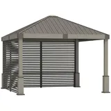 Ambia Garden Pavillon, Metall, 363x313x363 cm, wetterbeständig, rostfrei, Sonnen- & Sichtschutz, Pavillons & Pergolas
