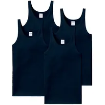 SCHIESSER Unterhemd 4er Pack - ärmellos, Cotton Essentials, Feinripp, Blau M