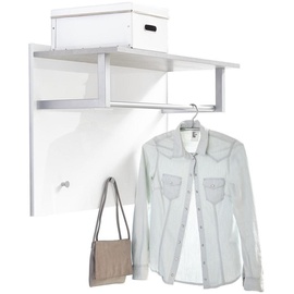 Composad Garderobenpaneel GALAVERNA, weiß Hochglanz - 90 x 60 cm, - mit Kleiderstange, Garderobe, Garderobenpaneele, Garderobenpaneele