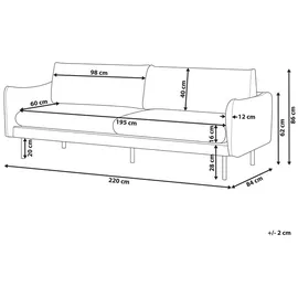 Beliani Sofa 3-Sitzer Vinterbro Samtstoff Grau