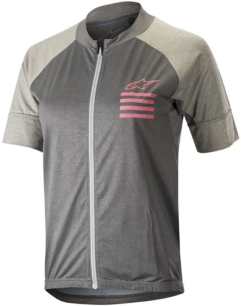 Alpinestars Stella Trail Full Zip SS Damen Fahrrad Jersey, grau, Größe L