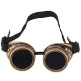 TRIXES Steampunk, Schweißer Brille, Party - Accessoire, Kostüm, Karneval - Zubehör, Messing - Optik, verstellbar