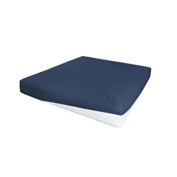 Jersey-Elastan Boxspringlaken , blau , Baumwollmischgewebe , Maße (cm): B: 150 H: 28 T: 28