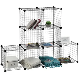 Relaxdays Steckregal Regalsystem 96 x 96 x 32 cm Schwarz