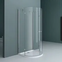 doporro Halbkreisdusche Duschkabine 100x100x190cm Glasdusche ESG-Sicherheitsglas Klarglas inkl. Easy-Clean-Beschichtung - Transparent