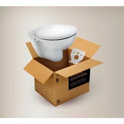 sanibel 1001-QuickBox Wand-Tiefspülkl. mit WC-Sitz, Schall-Set weiß 7501006