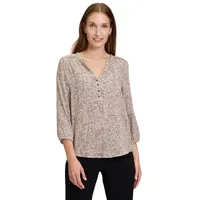 Cartoon Damen Casual-Bluse mit Muster Weiß/Braun,36 - 36