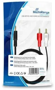 MediaRange MRCS164 Audio-Kabel 1 m 2 x RCA 3.5mm Schwarz