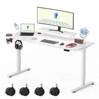 FLEXISPOT Elektrischer Höhenverstellbarer Schreibtisch 140 x 60 cm, Ergonomischer Tischplatte, mit Monitorablagen,Steh-Sitz Tisch Computertisch (w...