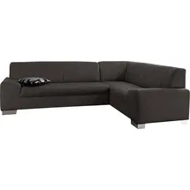 DOMO collection Ecksofa »Alisson, zeitlose Optik, flache Armlehnen, L-Form«, fester Sitzkomfort, wahlweise mit Bettfunktion grau