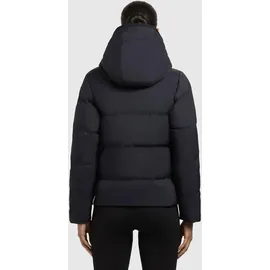 khujo Winterjacke Liev-YM mit Kapuze, Warme gesteppte Damen Kapuzenjacke blau