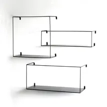 Haku-Möbel Wandregal 3er Set 40 x 18 x 40 cm Schwarz