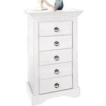 Home Affaire Kommode HOME AFFAIRE "Rustic", weiß, B:48cm H:81cm T:38cm, Sideboards, Kommode, Breite 48cm, aus massiver Kiefer, 5 Schubladen, FSC-zertifiziert