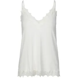 Rosemunde Spaghettitop Billie Strap Top Vintage-Spitzenbesatz an Ausschnitt und Saum, feminin weiß XS (34)