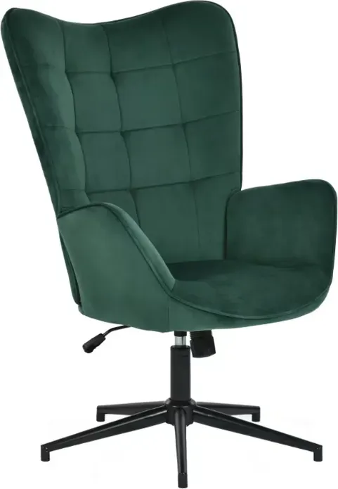 Urban Meuble Sessel IRIS - Schwarz - Grün - Samt - 80 x 100 x 70 cm
