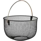 APS Brot und Obstkorb, Metallkorb, schwarzer Korb mit Griff in Kupferoptik, Ø 30 cm, 19 cm