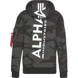 Alpha Industries Back Print Camo Kapuzenpullover Black Camo S