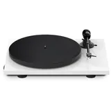 Pro-Ject E1, Plug & Play Einsteiger Plattenspieler mit elektronischer Geschwindigkeitsumschaltung, Auflagekraft und Anti-Skating voreingestellt (AT3600L, Weiß)