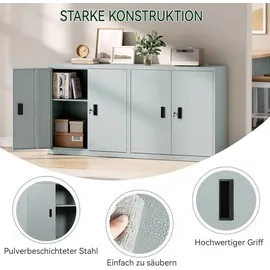 Woltu Aktenschrank 90 x 92,5 x 40 cm grau