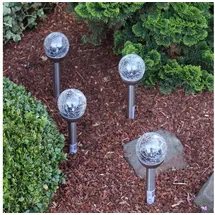technik@all Best Season LED Solar-Stäbe mit Kugel 4-er Set silber