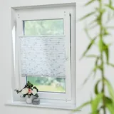 Plissee GARESA "Blätter" Gr. 3, grau (weiß, grau, weiß, weiß), B:120cm H:130cm, Obermaterial: 100% Polyester, Plissees, einfache Montage, bedruckt, blickdicht