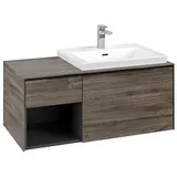 Villeroy & Boch Subway 3.0 Waschtisch-Unterschrank C571L1RK 100,1x42,25x51,6cm, mit LED/Griff Volcano black, stone oak