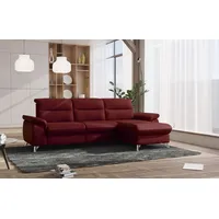 sit&more Ecksofa SIT & MORE "Astoria L-Form", rot (bordeaux), B:260cm H:91cm T:175cm, 100% Polyester, Sofas, Ecksofa, wahlweise mit motorischer Relaxfunktion
