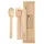 Duni Messer, Gabel, Löffel, braune Serviette, 16/16,5/16 cm Natürlich, 250 Stk/Krt (250 x 1 Stk)