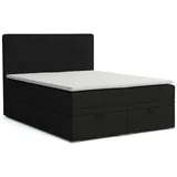 Deine Möbel 24 Boxspringbett DARO Boxbett Polsterbett Komplettbett Bett mit einer Matratze H4 (Taschenfederkernmatratzen 7 Zonen H4 Grau Hellgrau Schwarz Anthrazit Beige Samt Velour, 2-St., Taschen-federkernmatratze 7 Zonen H4 PREMIUM Bett), inkl Topper, Bettkasten 120x200 140x200 160x200 180x200 200x200 schwarz