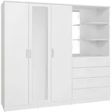 Forte Panama Kleiderschrank 200 199 x 52,7 x 181 Weiß