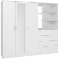 Forte Panama Kleiderschrank 200 199 x 52,7 x 181 Weiß