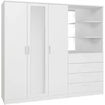 Forte Panama Kleiderschrank 200 199 x 52,7 x 181 Weiß