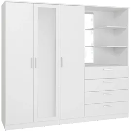 Forte Panama Kleiderschrank 200 199 x 52,7 x 181 Weiß