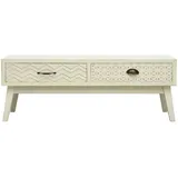 vidaXL Couchtisch mit 2 Schubladen Schnitzerei Grau 110x50x40 cm Holz