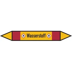 Rohrleitungskennzeichen Wasserstoff - 100x15 mm Folie selbstklebend