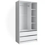 Vicco Kleiderschrank Elmo 100 x 200 cm, mit 2 Schubladen,
