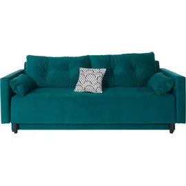 Collection AB Schlafsofa »Solar«, Bettfunktion, Bettkasten, Federkern und loser Rücken- und Zierkissen blau